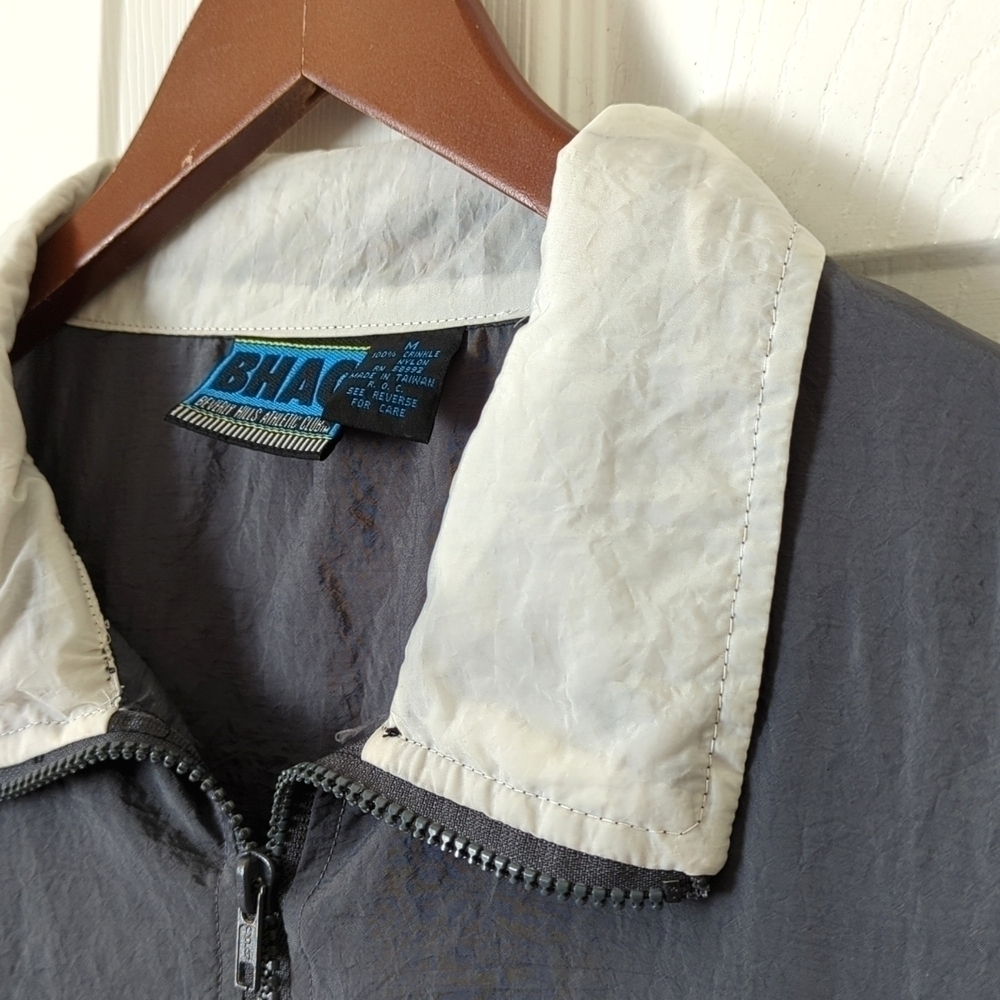 Beverly Hills Athletic Club 80's Vintage Colorblock Pullover Windbreaker Gray M - Picture 3 of 12